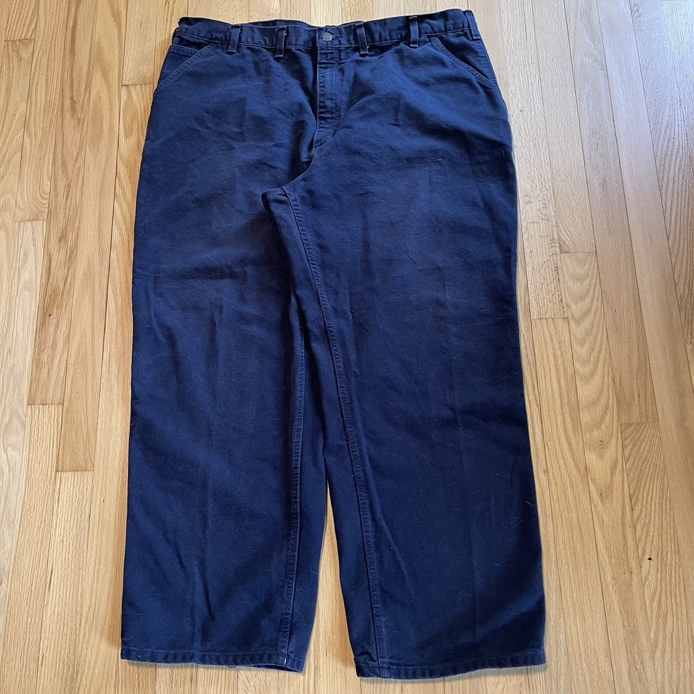 Carhartt B11 Pants Mens 46x30 Black Canvas Carpenter Loose Fit Workwear Outdoor